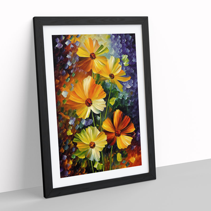 A Selection Of Flowers No.2 - Single Picture Frame Painting, Black, 64cm H x 46cm W x 2cm D