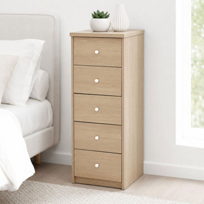 Ingrassia 5-Drawer Narrow Chest of Drawers, Tall Bedroom Furniture Storage