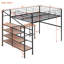 Lit mezzanine en métal Chromite avec bureau et échelle de rangement latérale