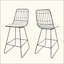 Tabourets de comptoir d'extérieur modernes avec coussins résistants à l'eau, pour l'intérieur et l'extérieur, ensemble de 2-650190684