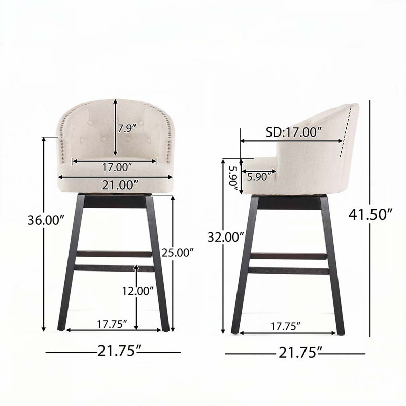 Tabouret de bar pivotant à 360 degrés