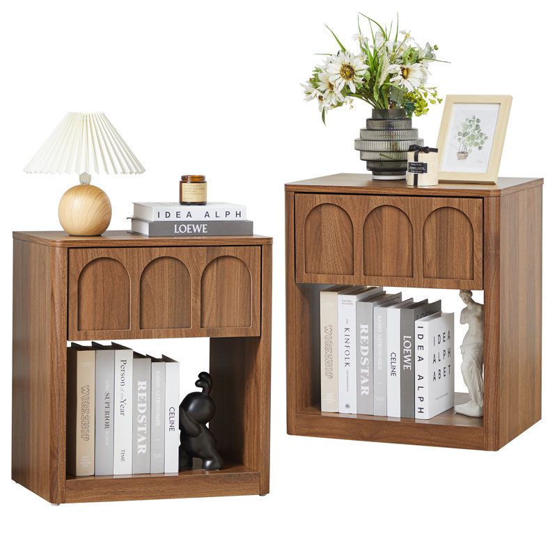 19.69'' W 1 Drawer Nightstand, Walnut