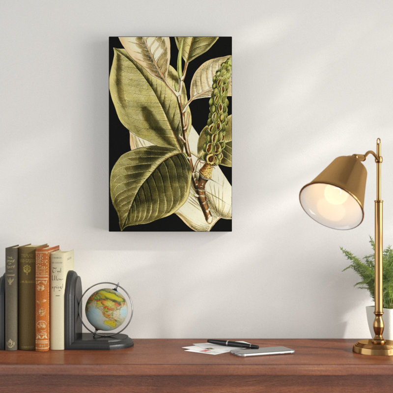 « tranquil tropical leaves ii », reproduction d’impression sur toile tendue, H 47 po x l 30 po x P 2 po