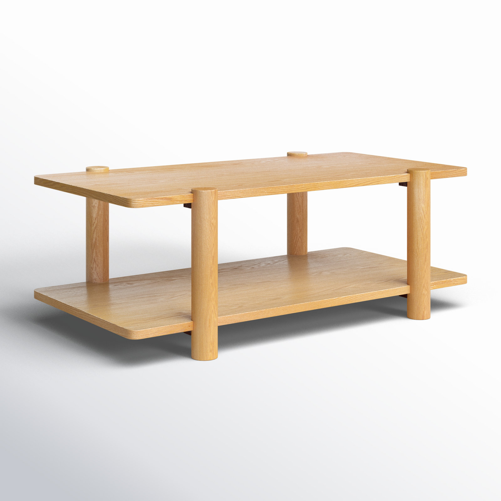 Hepburn 2 Shelf Wood Coffee Table, Natural