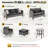 Lovall Wood Premium All-Weather Wicker 7 - Person Patio Conversation Set with Cushions-2099365397