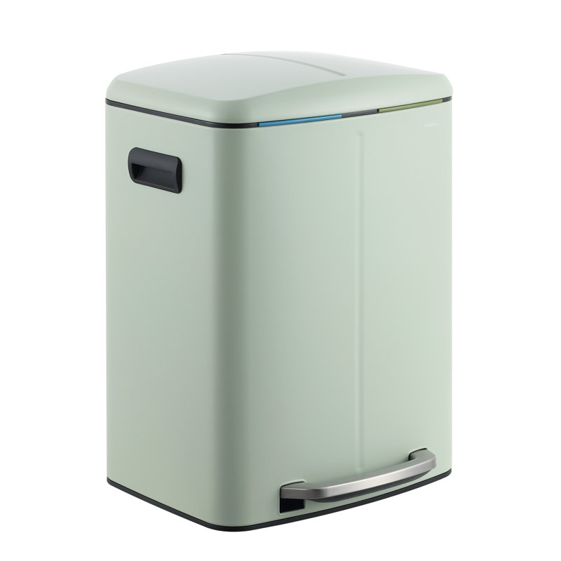 Poubelle à pédale rectangulaire 10,5 gallons Marco, Pistache gelato