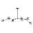 Transitional 7 Light Smoke Glass Linear Chandelier