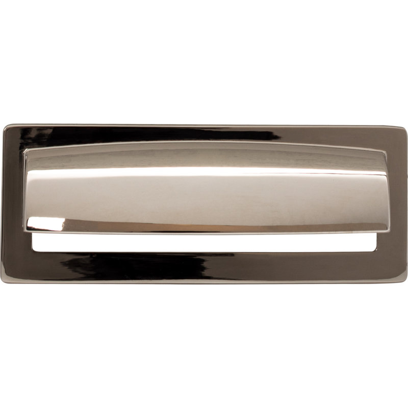 Hollin Cup/Bin pull, Polished Nickel, 3 3/4" Center to Center
