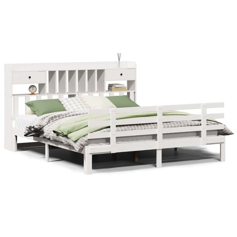 Solid Wood Bed, Wax Brown, 75 x 190 cm