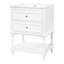 Meuble-lavabo de 24 po avec lavabo en céramique, solution de rangement moderne, tablette ouverte et 2 tiroirs, armoire au design rétro élégant