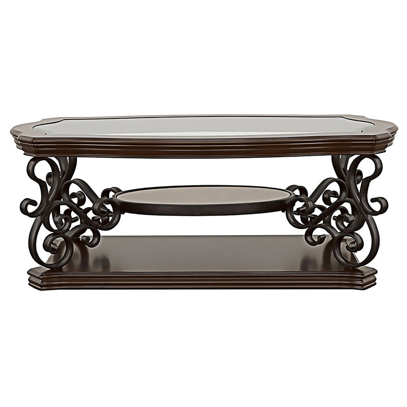 Table basse avec plateau en verre