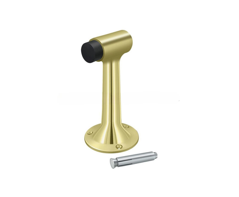 Deltana DSF600U3 Floor Mount, 6" Bumper, HD, Solid Brass in Polished Brass, Polished Brass