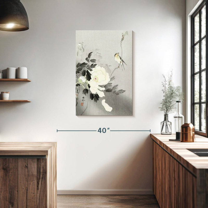 Brampt Swallow With Peony, 36" H x 24" W