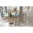 -piece bar table and chair set with gold frame, multi-layer tabletop, sponge cushions, beige and blue upholstery