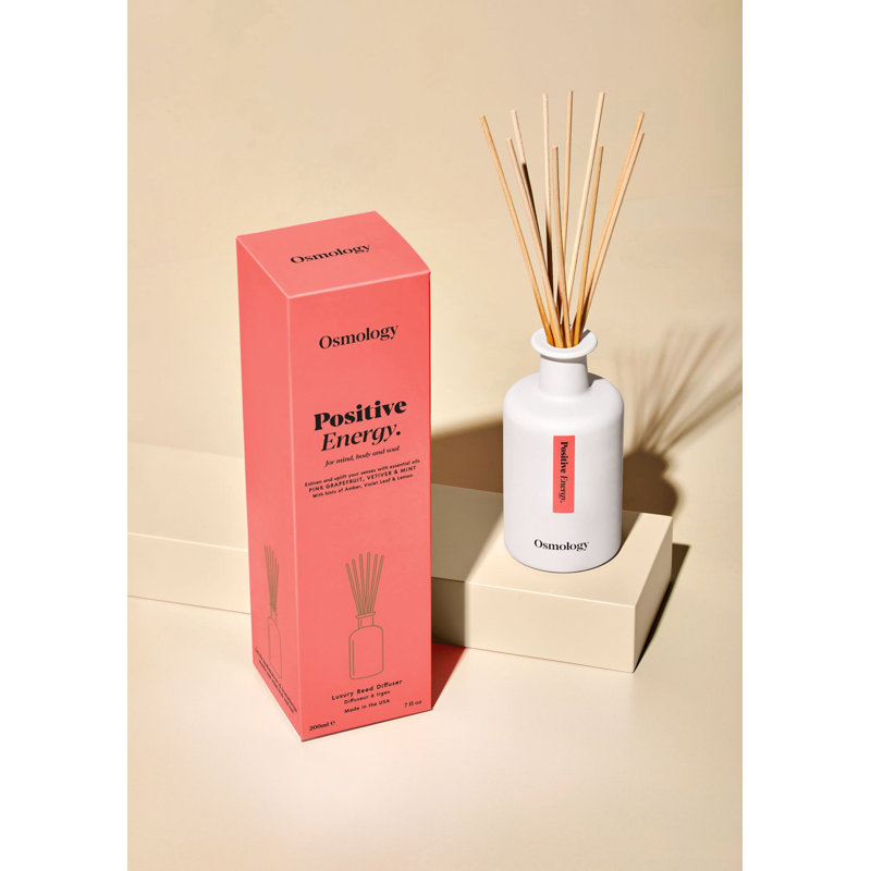 Diffuseur à roseaux à énergie positive - pamplemousse rose, vétiver et menthe