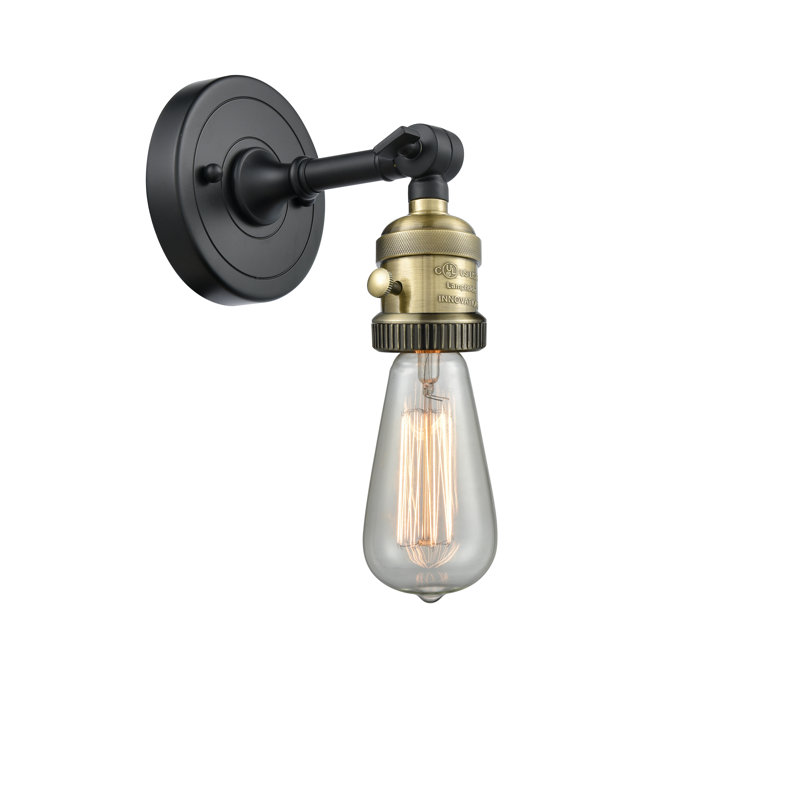 Lages Steel Armed Sconce, Black Antique Brass