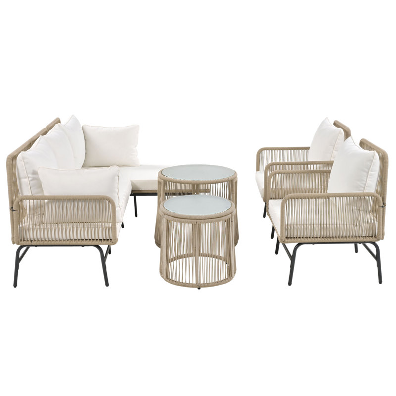 150 - Person Seating Group with Cushions, Natural, Beige