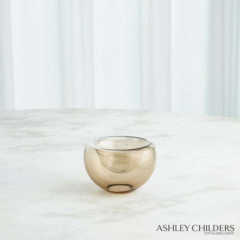 Double Take Bowl-Clear Seeded-Med, 4" H x 6" W x 6" D