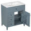 Meuble-lavabo simple 30 po avec lavabo en céramique 30 po, 4 tiroirs et armoire avec tablette réglable