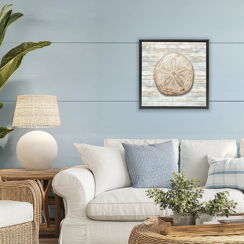 Sand Sand sur cadre flottant Shiplap, design par Amber Sterling, H 18 po x l 18 po, Cadre flottant noir de jais