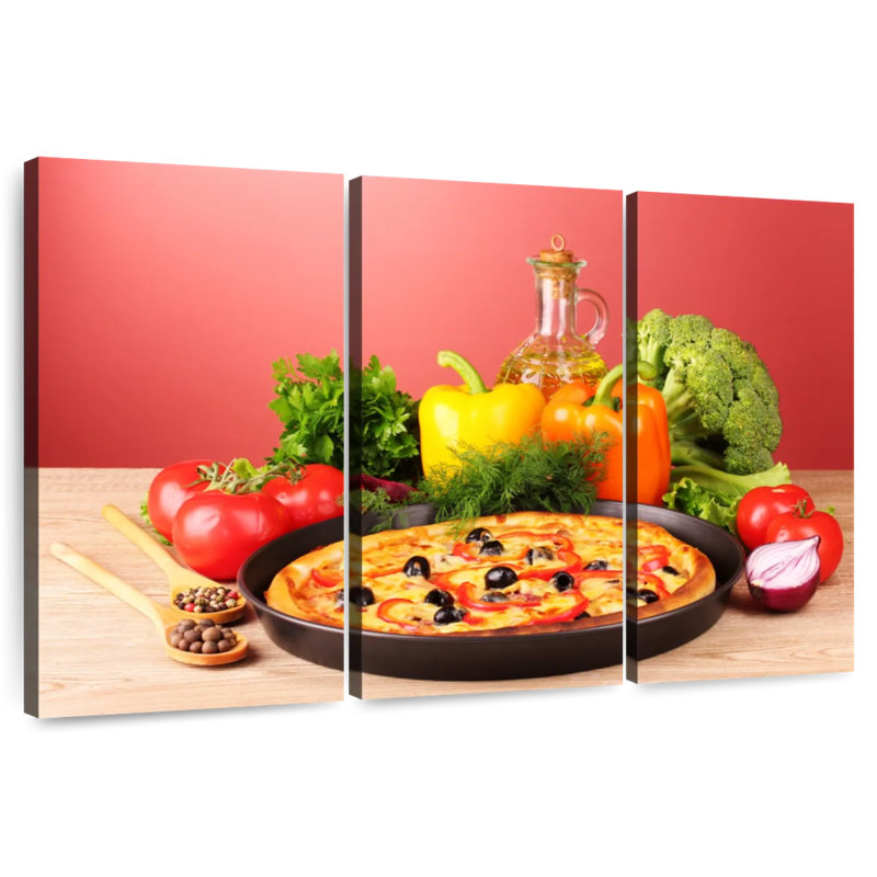Yarlin Vegetables And Pizza, 20" H x 33" W