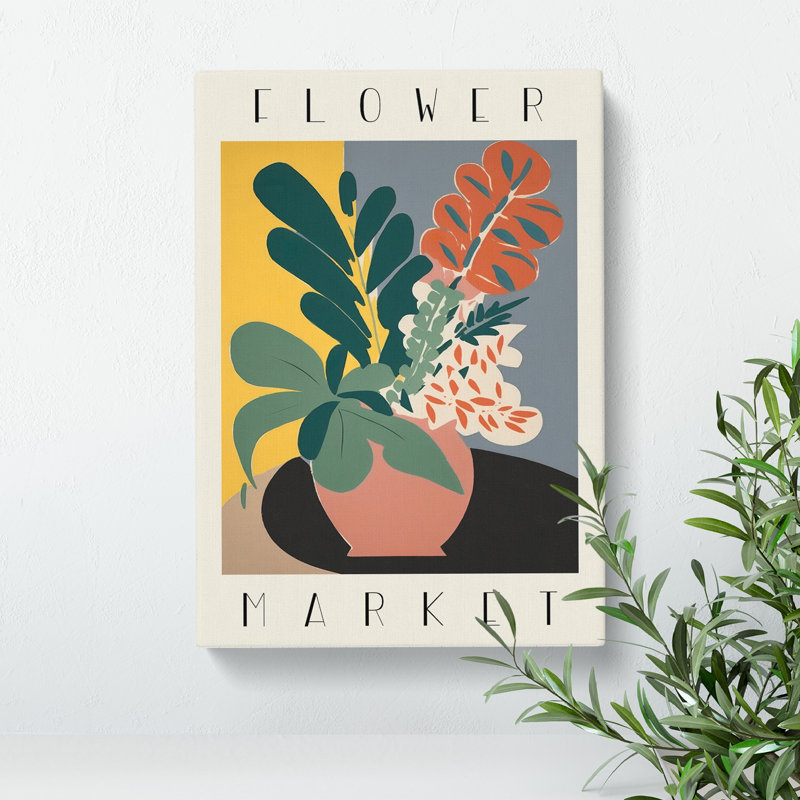 Flower Market Exhibition Advertisement No.6 - Wrapped Canvas