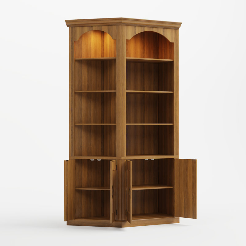 Bibliothèque en coin Lareau, Brun