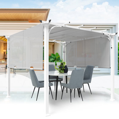 10 pi. L 10 pi. D Pergola en acier avec auvent