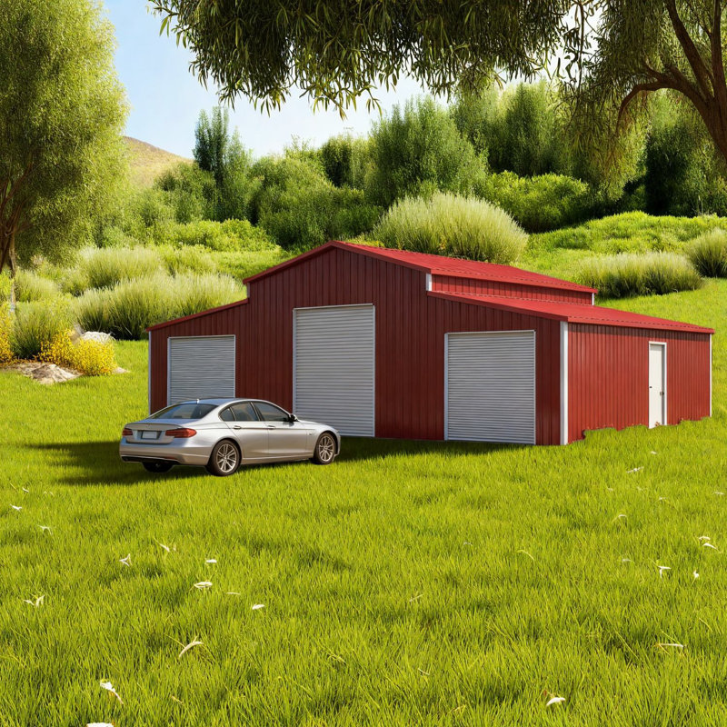 Remises spacieuses en métal industriel, garage résistant aux intempéries pour la maison et la ferme