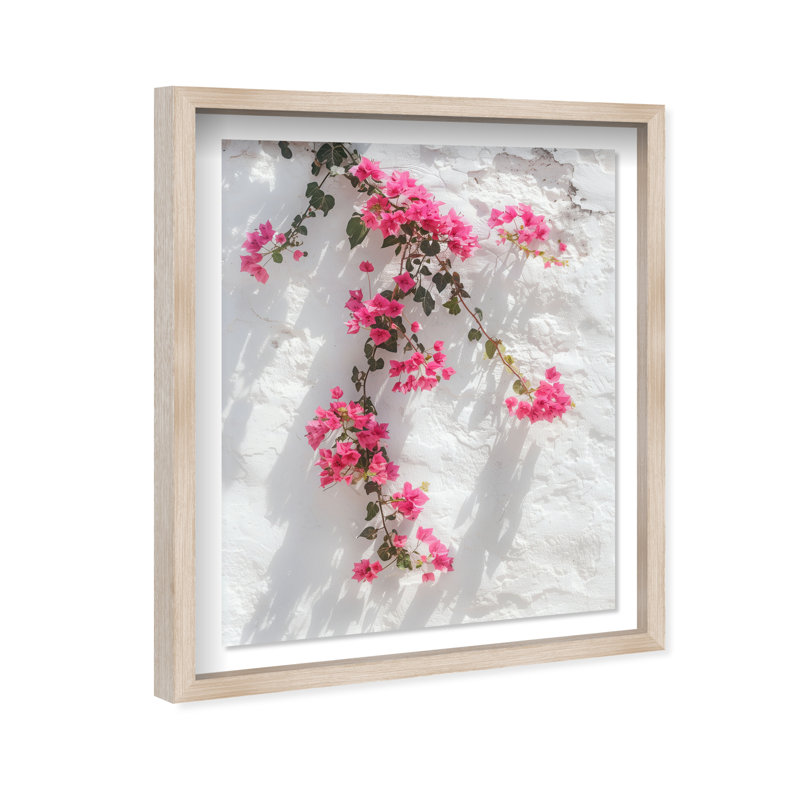 Santorini Blush Shadowbox Buildings & Cityscapes Print by Oliver Gal, Black Frame, 16 x 20, 21.5"H x 25.5"W