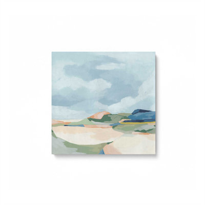 Impression sur toile Serene Seaside Pastels II dans un cadre blanc, 32 po x 32 po