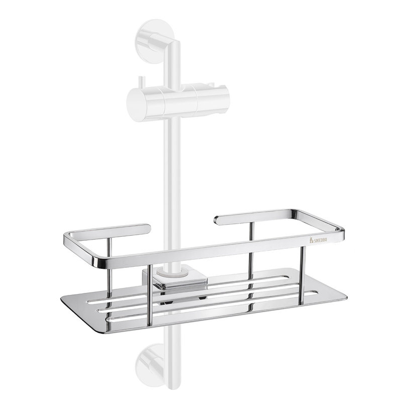 Riser bar shower basket