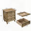 Ensemble de 2 tables de chevet avec 4 tiroirs, table de bout en bois avec tablette coulissante dissimulée, grande table d'appoint avec 4 pieds en bois massif et poignée en métal, assemblage facile, brun clair-1046809189