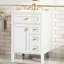Meuble-lavabo moderne 24 po avec lavabo en céramique, armoire avec porte à 2 niveaux pour salle de bain-899983473