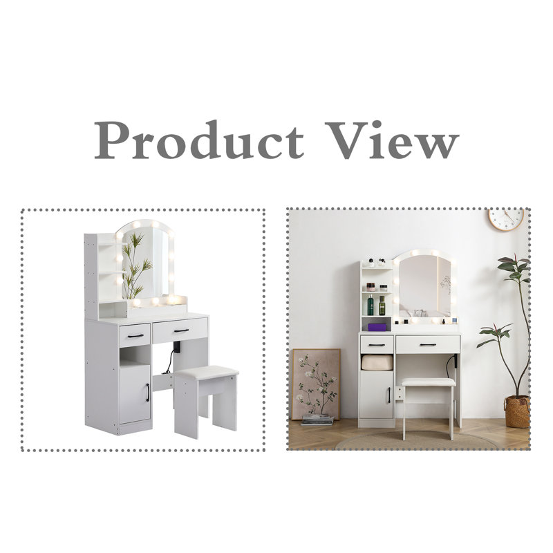 Table de coiffeuse avec tabouret 1pc