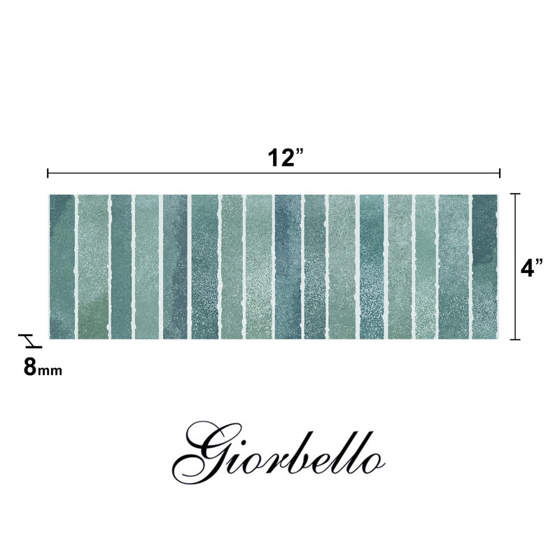 Colorido Ceramic 4" x 12" Wall Tile - 33 Pieces (10.76 Sq. Ft.), Green