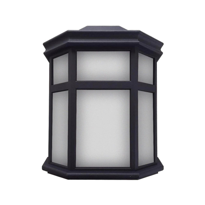 Sedona Wide Wall Mount Outdoor Sconce with Frosted Acrylic Lens, Black, 3000K