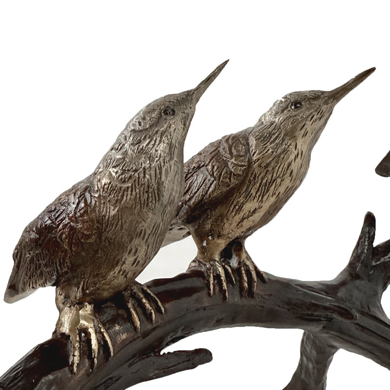 Sculpture bronze colibri sur branche