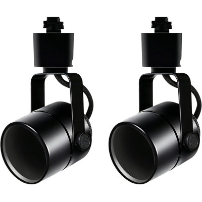 Bravsekai GU10 LED Track Lights, Black 2-Pack Track Light Heads, No Bulb, H Type Indoor Ceiling Spotlight Fixture for Home and Shop
