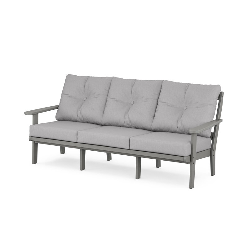 Lakeside Mission Deep Seating Sofa, Black, Spiced Burlap