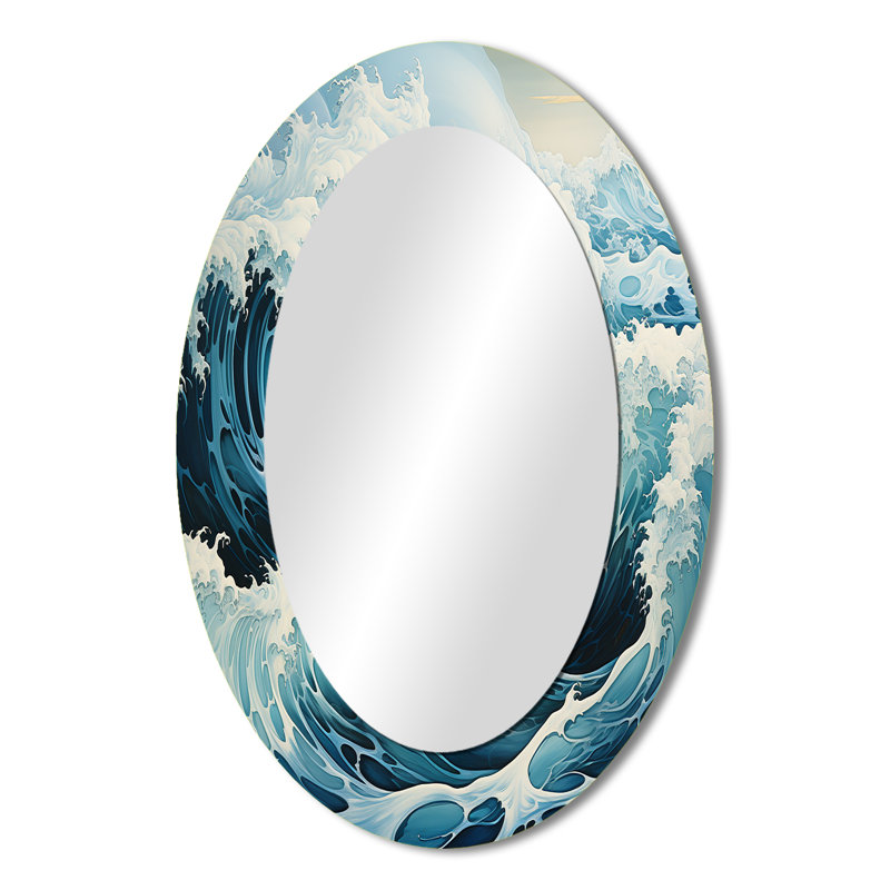 Miroir mural bleu sarcelle / océan, 36 po x 24 po