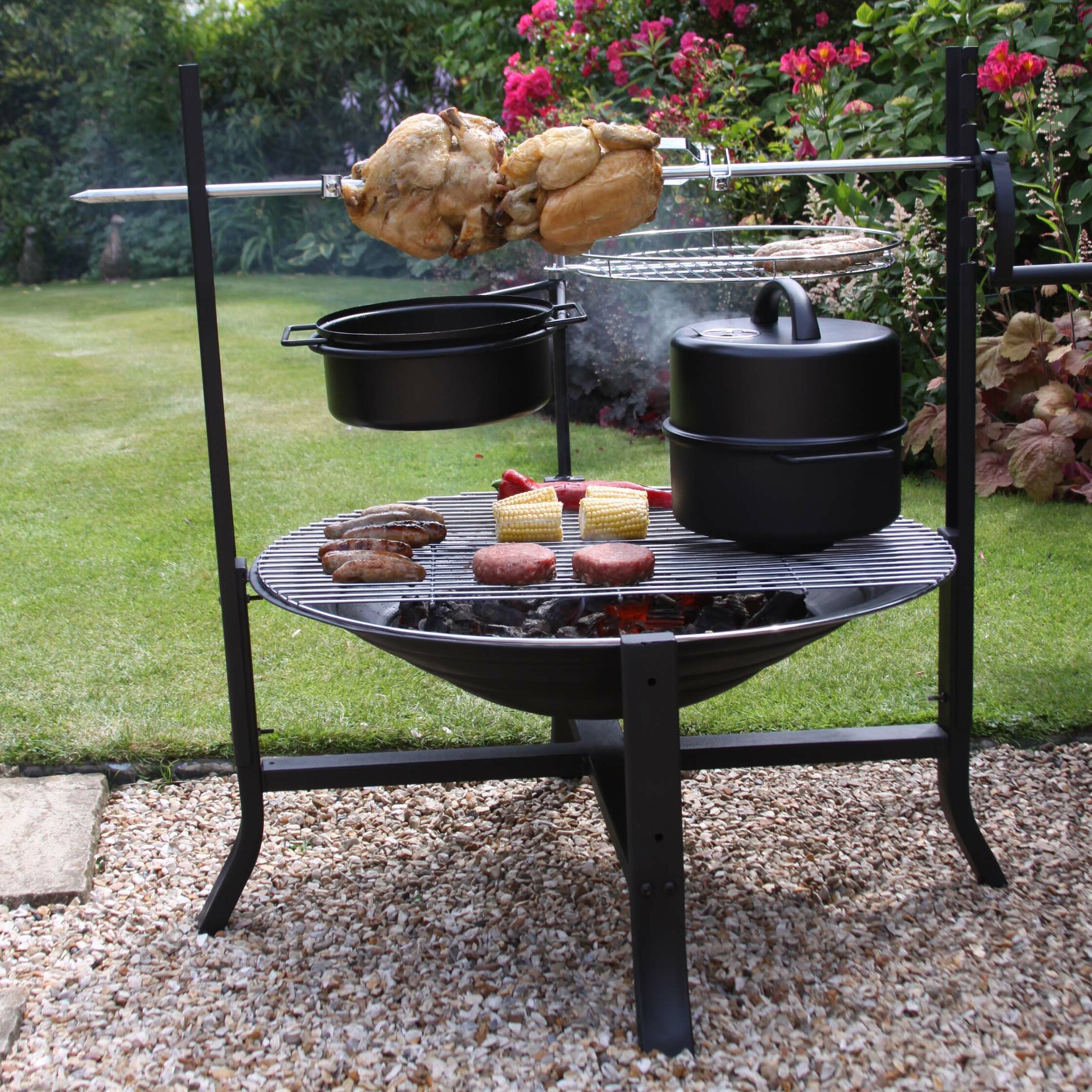 Fire pit rotisserie grill sale