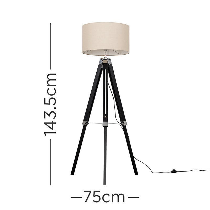 Simmonds 143.5cm Matt Tripod Floor Lamp, No, Mink