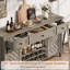 Buffet 59 po en blanc - Armoire en bois avec portes coulissantes, porte-bouteilles et tiroirs pour la salle à manger, la cuisine ou le salon