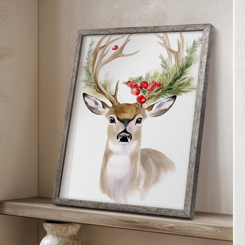 «Christmas Holiday Art», reproduction encadrée - Bois massif, H 11 po x l 9 po