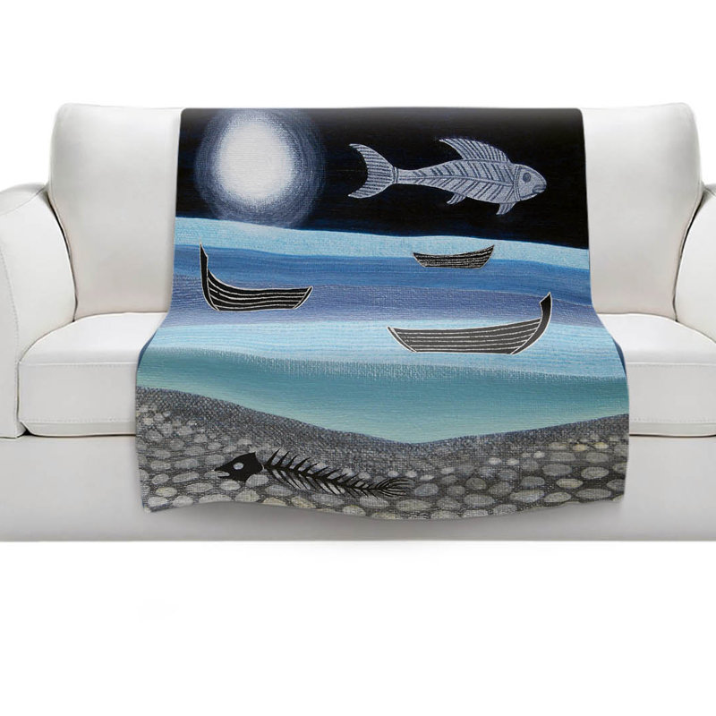 Couverture sherpa à poissons fantôme ghost, l 68 po x L 80 po