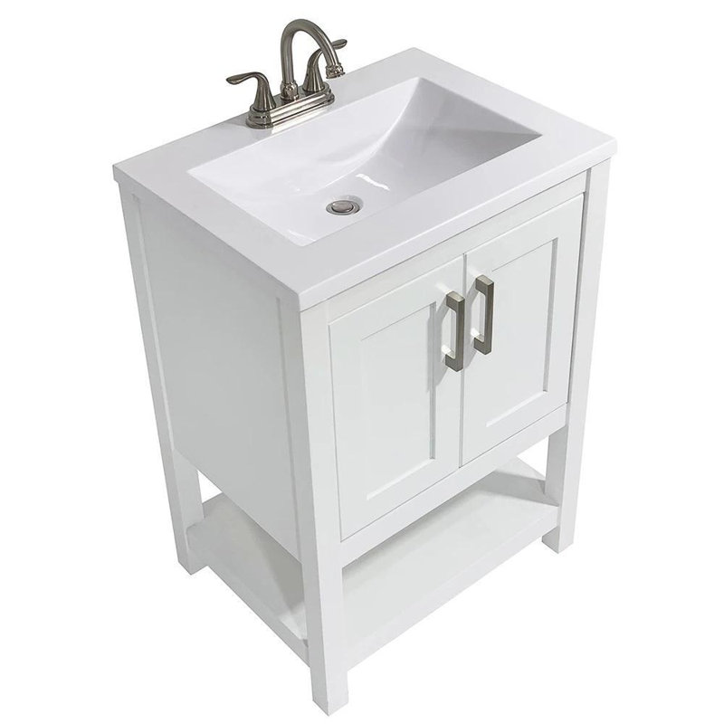 Base de meuble-lavabo simple 25 po Agu seulement, Blanc