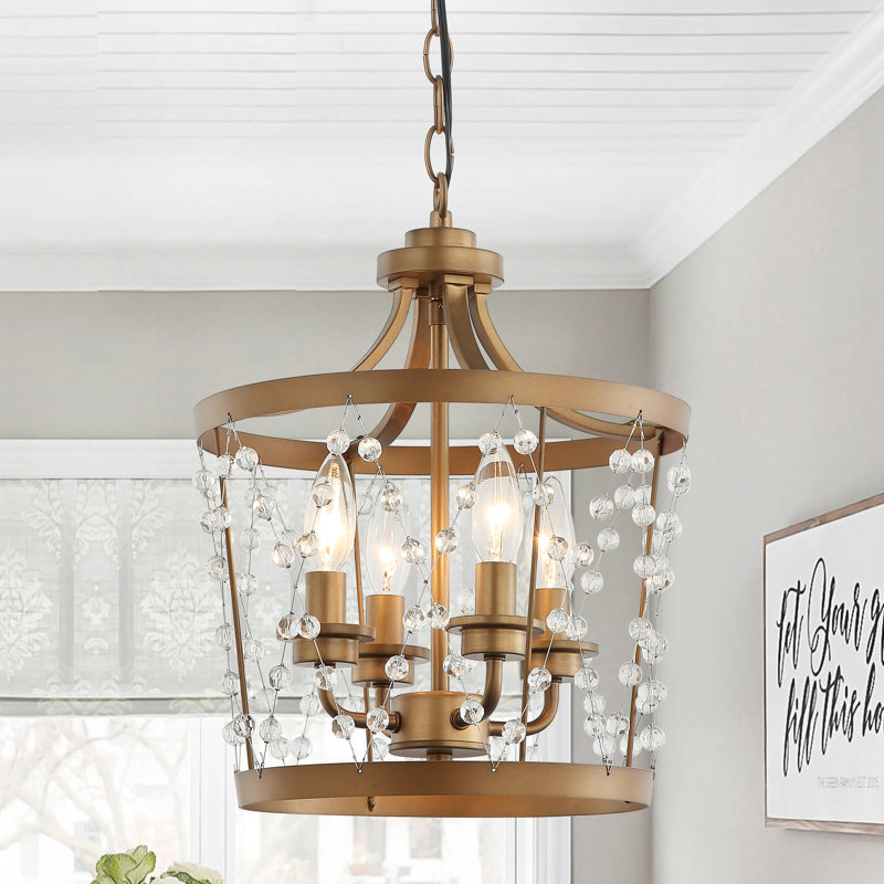 Lustre tambour en cristal à 4 lumières Duester