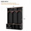 Arched Design Wooden Hall Tree with Storage Bench with 5 Black Hooks-761883340