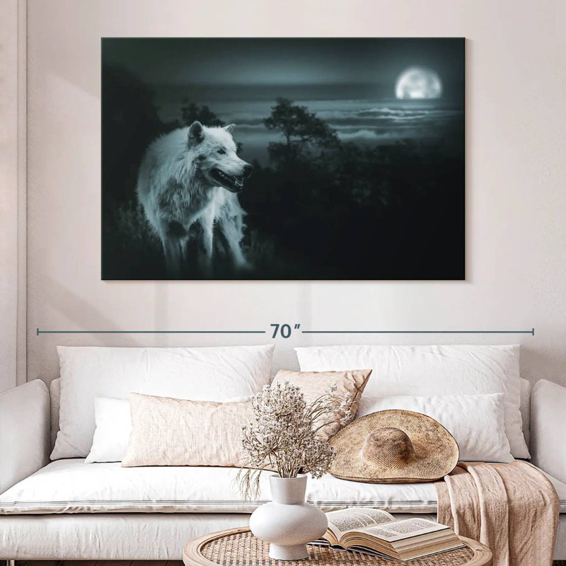 Lune, loup, H 34 po x l 51 po